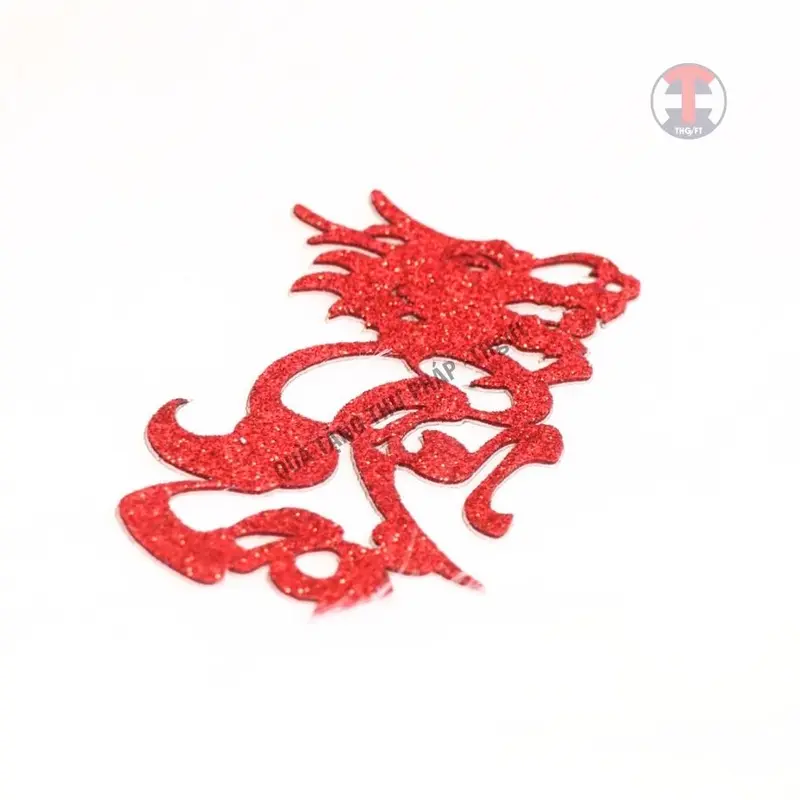 [14]Chữ xốp nhũ thư pháp kim tuyến 12cm Đầu Rồng dán Dừa Tết 2024[Trang trí dưa, dừa bưởi thư pháp ngày Tết] Tranh 2