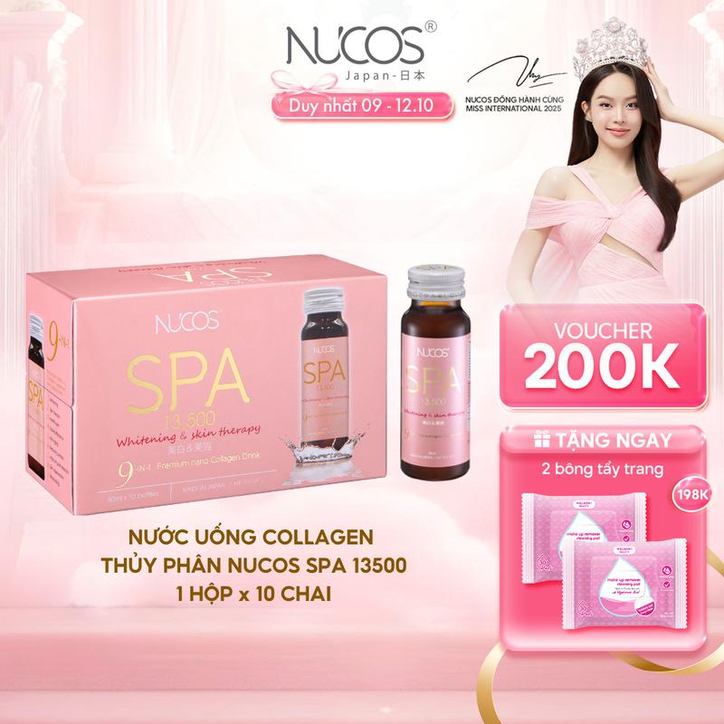 TPBVSK Nước Uống Collagen Nucos Spa 13500mg Hỗ Trợ Da Căng Mịn Chống Lão Hóa Trắng Da Hộp 10chaix50ml