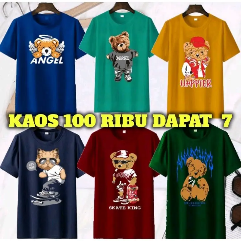 PAKET USAHA 100RB DAPAT 7 KAOS MOTIF DISTRO COD GRATIS ONGKIR PROMO 6