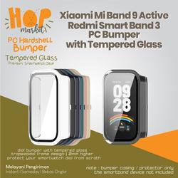 FTRONGRT Hoesje compatibel met Xiaomi Smart Band 9 / Band 9 NFC, PC Screen Tempered Film, All-Inclusive, Anti-kras Horloge Case Compatibel met Xiaomi Smart Band 9 / Band 9 NFC. Transparant