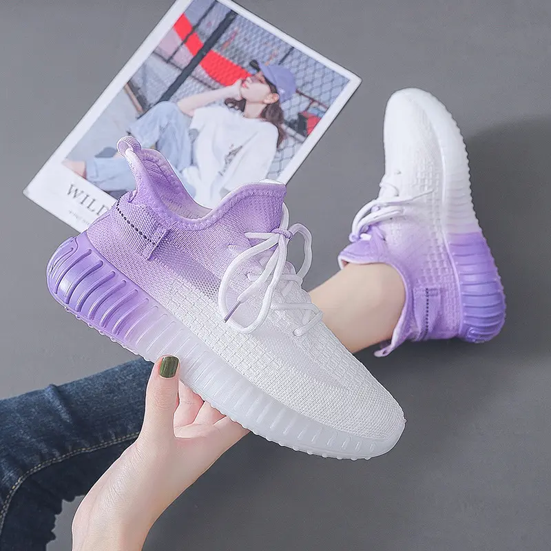Coconut Shoes Flying Woven Women's Shoes 2023 Summer New Mesh Breathable Lightweight Exercise Casual Shoes Running Fitness Shoes Women