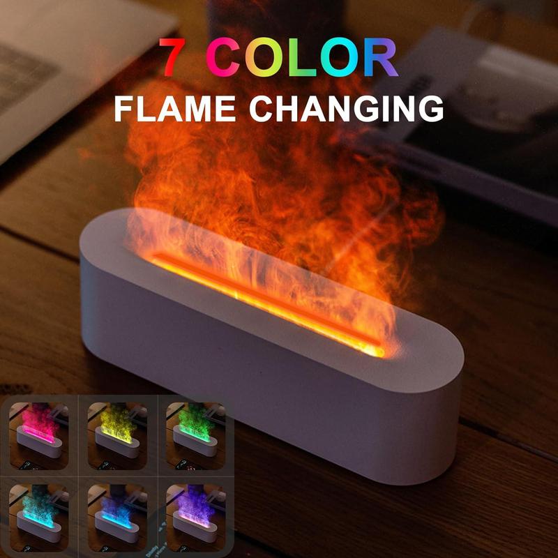 Flame Design Air Humidifier, 150ml Timed Color Changing Desktop Humidifier with 7 Color Changes, Portable Aroma Essential Oils Diffuser 6