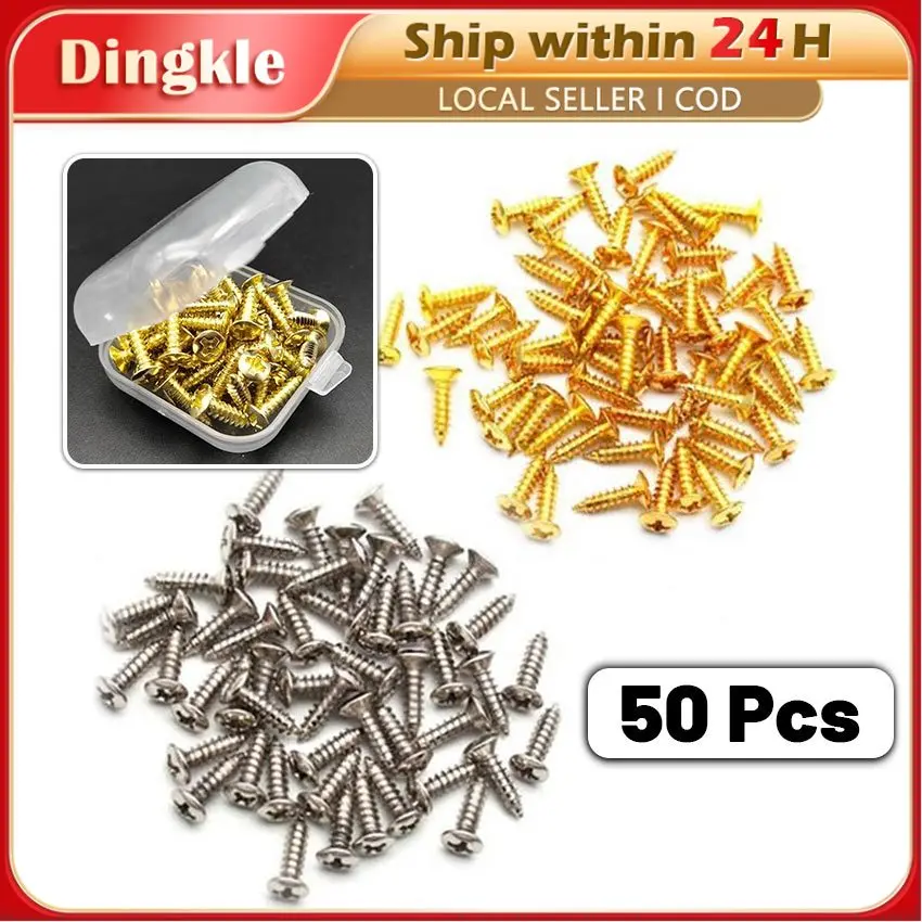 【Fast Delivery】 50pcs Electric Guitar Bass Pickguard Backplates Plate Mounting Screws Luthier Tool