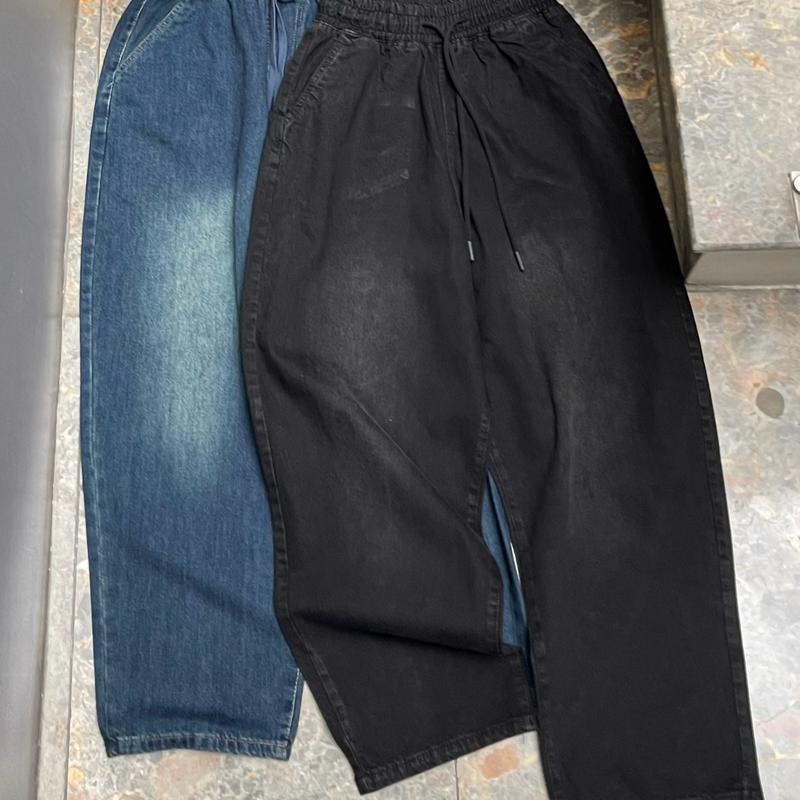 Quần baggy Jean trơn lưng chun form thụng rộng Nữ M516 5