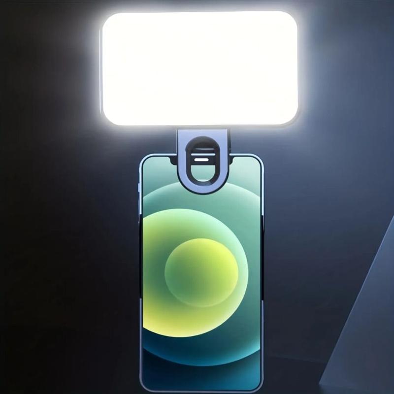 Portable LED Light Mini Selfie Fill Light Rechargeable Adjustable Selfie Light Clip-on Make Up 3 Modes LED Light For Laptop Laptop Tablet Meeting 0