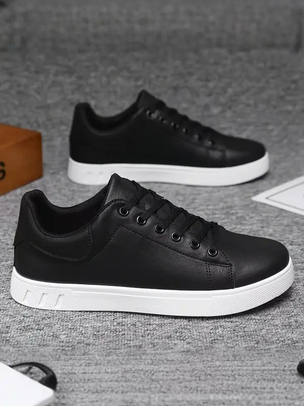 Men's Fashionable Lace Up Low Top Sneakers, Casual Breathable Lightweight Comfortable Sports Running Shoes, Male All-match Round Toe Shoes for Daily Wear 1