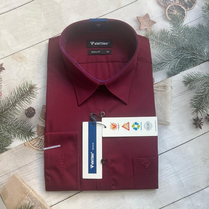 Áo Sơ Mi Nam Dài tay đỏ đô trơn  ( ra màu  ) phom Regular