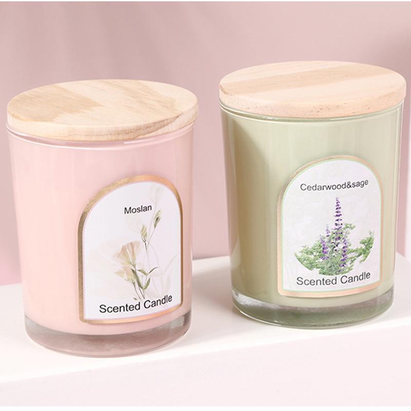 Glass Candle, 1 Count Flower Scented Candle, Smokeless Aromatherapy Candle, Home Decor Supplies for Living Room Bedroom Wedding, Freshener 3