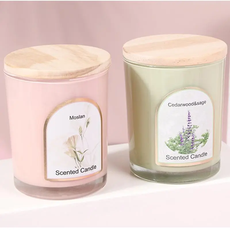 Glass Candle, 1 Count Flower Scented Candle, Smokeless Aromatherapy Candle, Home Decor Supplies for Living Room Bedroom Wedding, Freshener 3