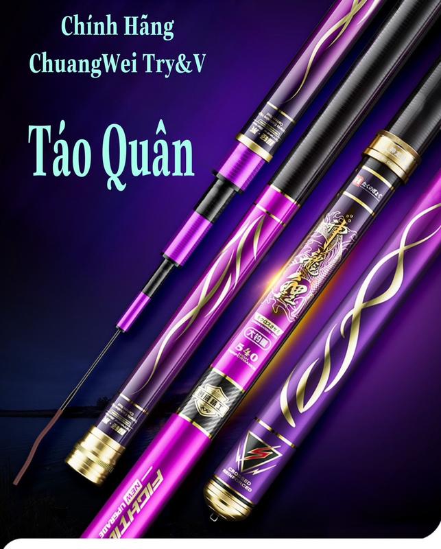    bảo hành không giới hạn Lóng   Cần Câu Đài Chuangwei Try&V cao cấp Táo Quân  phân bổ lực 28i  công nghệ 46T Đi Câu Fishing Câu Cá Bắt Cá Carbon Fish Nam 