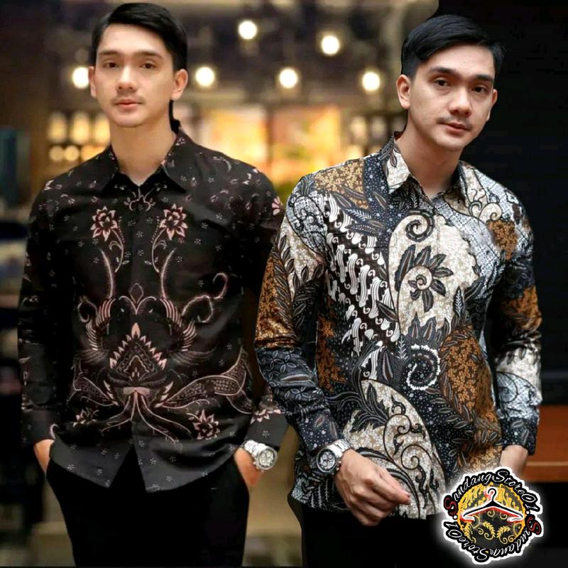 KEMEJA BATIK PRIA LENGAN PANJANG EXCLUSIVE,ATASAN BATIK COWOK TERBARU, KEMEJA Katun PRIA Motif Baju Batik Mewah 0