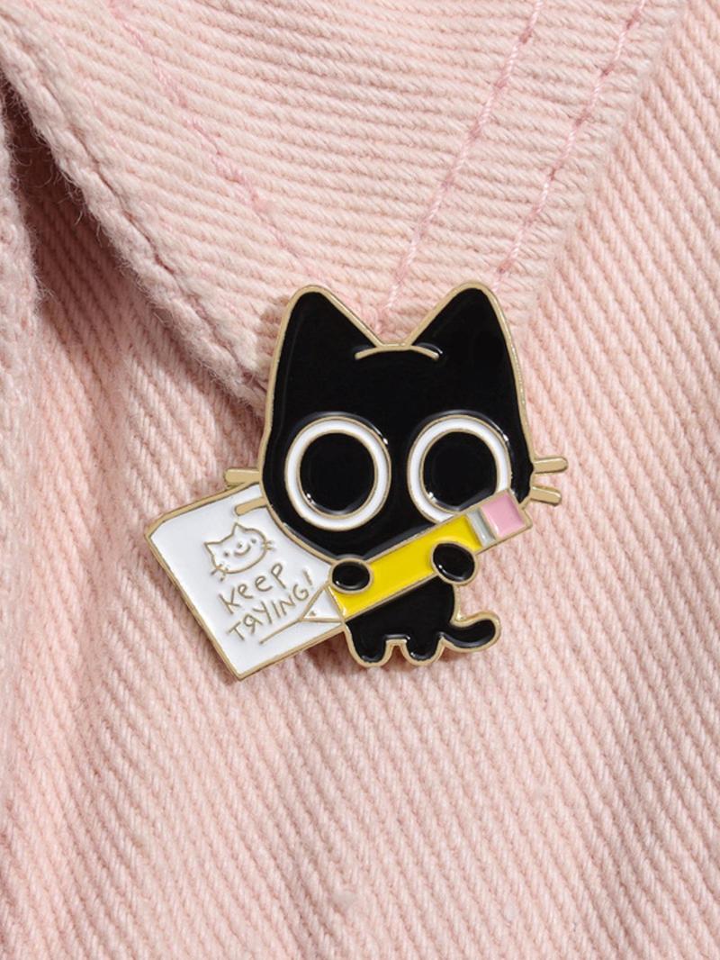 Product Introduction of Cute Cat Design Brooch, Fashion Alloy Badge for Women & Men, Enamel Pin Suitable for Backpacks, Jeans, Scarves, Hats Decoration 0
