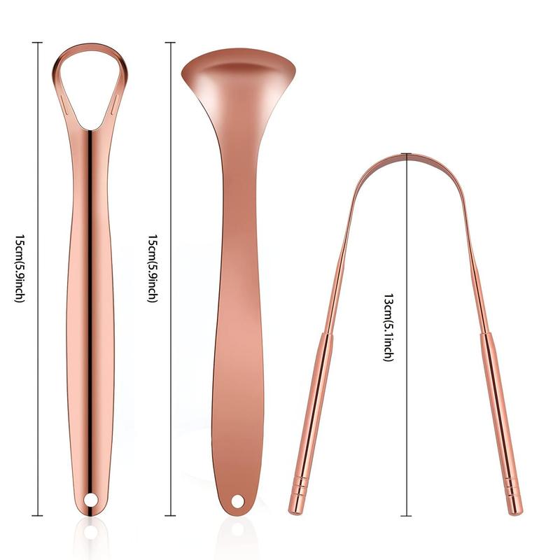 Product Introduction of Stainless Steel Tongue Scraper Set, 3pcs/set Fresh Breath Tongue Scraper, Tongue Cleaner, Oral Care Kit for Adults, Hygiene Products 6