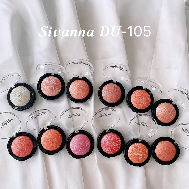 Phấn má hồng Ánh Nhũ Sivanna Fantastic Blusher DU105 Cosmetic Mỹ Phẩm