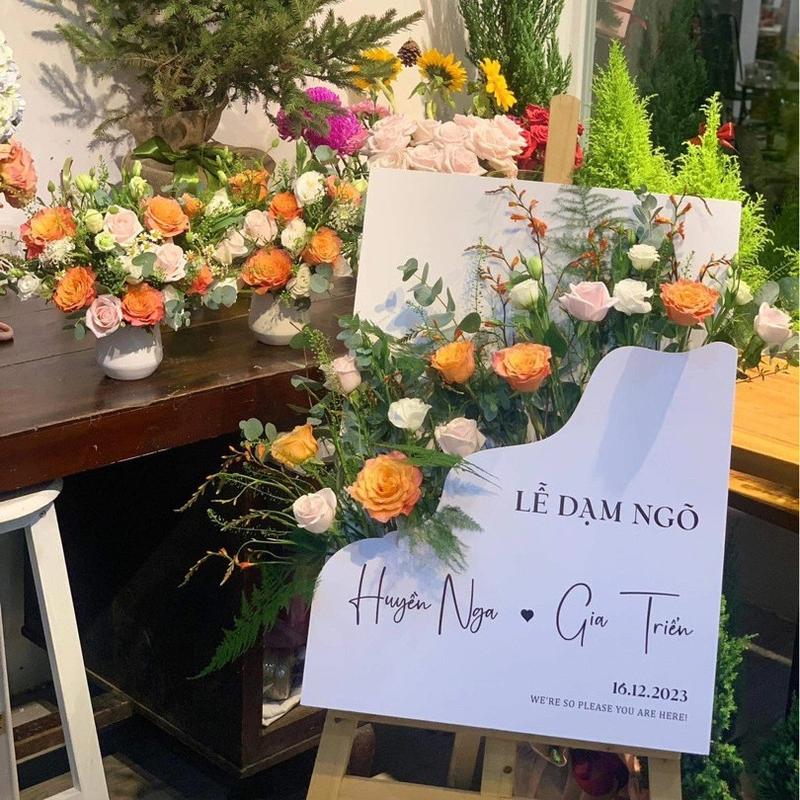 Có IN chữ Theo Cầu - Bảng hộp welcome để cắm hoa + Bảng cưới, bảng chào, bảng đón khách để cổng cưới, trang trí 7