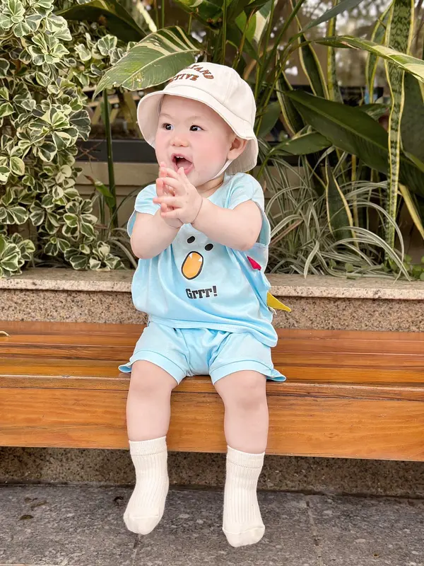 Bộ quần áo mùa hè cho bé trai, bé gái 7-15kg phong cách Hàn Quốc, in hình Grrrr dễ thương bococtay  chobe 3