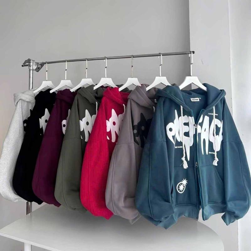 Áo Khoác Nỉ In Nổi - Áo Khoác Form Rộng Khoá Kéo 2 Đầu Nam Nữ Unisex TAHO Basic Hot Trend Women Top Hoodie