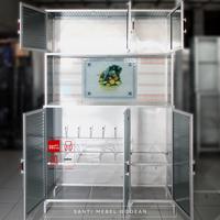 Gambar Lemari Dapur Rak Piring Aluminium 3 pintu MDR silver ABKLUR Tebal dari santimebel Kab. Sleman 2 Tokopedia