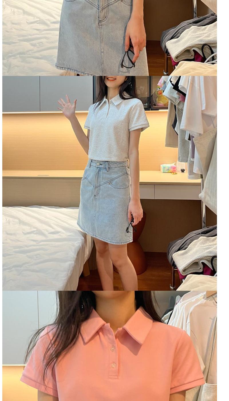 Product Introduction of White Short Sleeved T-Shirt For Women In Summer 2025, New Loose Polo Collar Small Shirt, Slimming And Versatile Shoulder Top, Autumn 9
