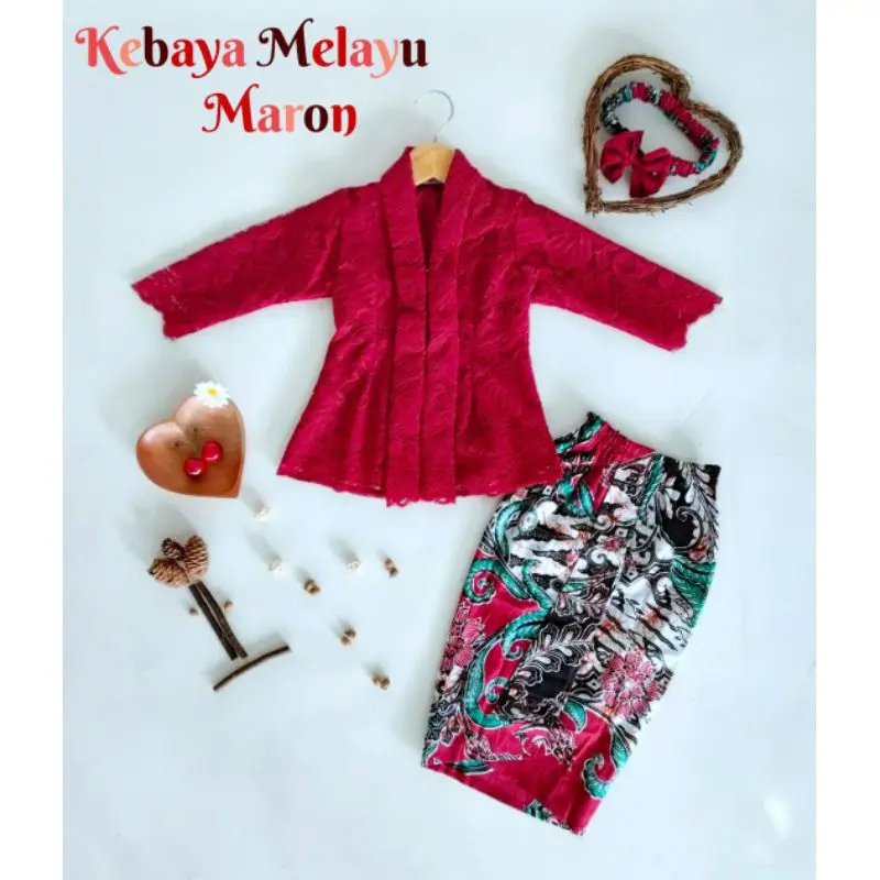Kebaya Melayu/ Pakaian Adat Anak Perempuan/ Kostum Karnaval/ Kebaya Anak/ Kebaya Dewasa