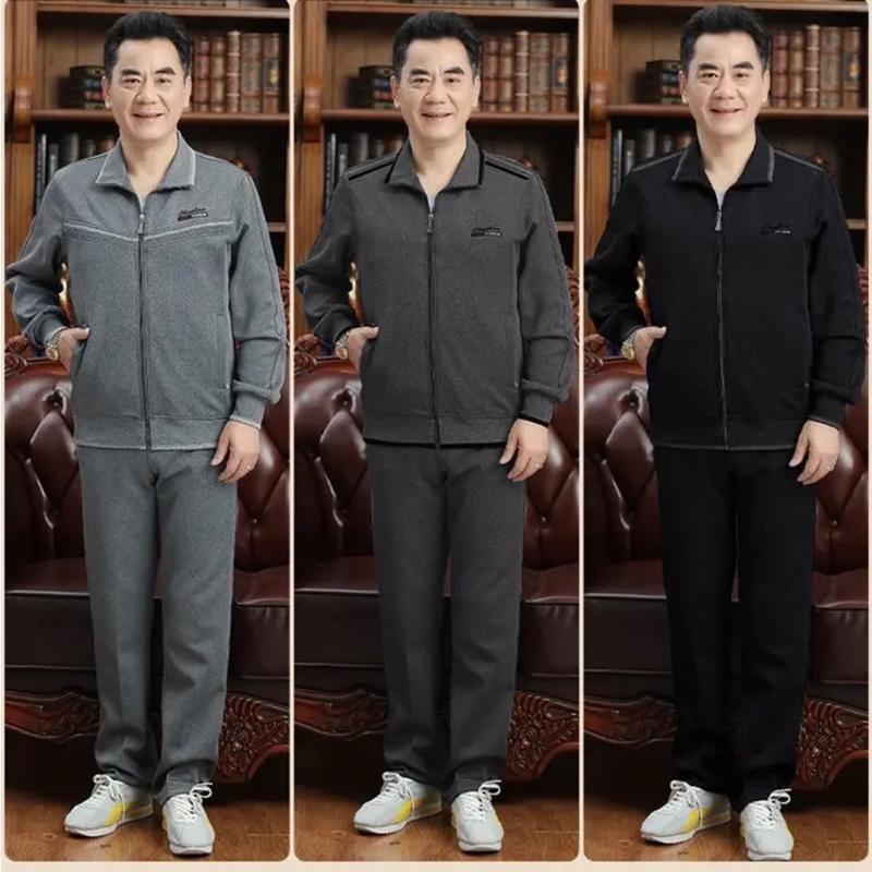 Ảnh Thật Bộ Quần Áo Nỉ Thể Thao Nam Trung Niên Trung Tuổi Chất Đẹp Độ Dày Vừa Phải Không Nhăn Không Xù