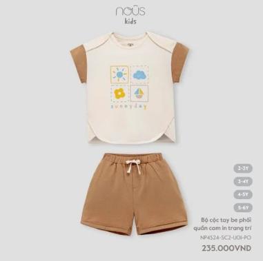 [KOL Nous Kid] Bộ cộc và ba lỗ mặc hè chất liệu thoáng mát, dễ vận động (cho bé từ 2-6 tuổi)