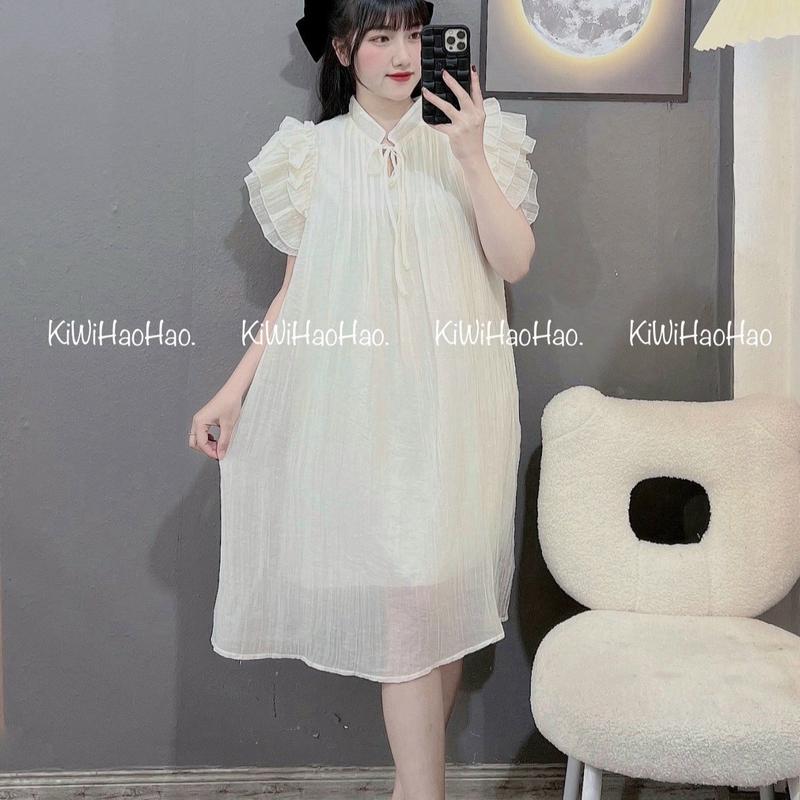 VÁY BẦU KẾT HỢP SAU SINH(V18). Chất  Tằm 2 Lớp .Dáng Baby doll, Tay Bồng Cánh Tiên.Cổ Tròn Có Dây Nơ .7 Màu Đẹp Tinh Tế. Đầm Bầu Dài Tay