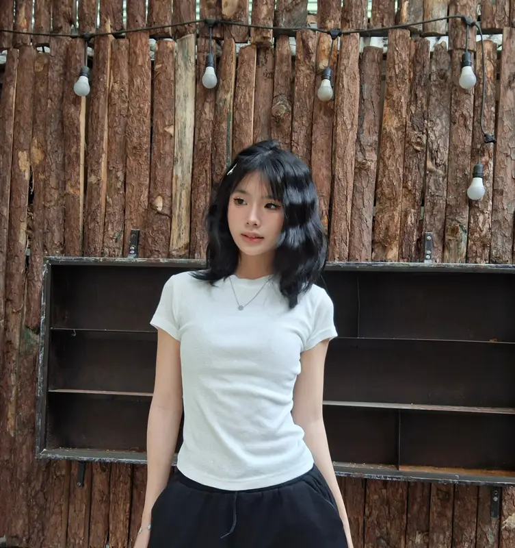 Áo Thắt Eo Mini Tee Trơn Ôm Body Siêu Hack Dáng - Linmer.Clo Top Nữ Thun Giấy 2 Lớp Co Dãn 4 Chiều Ôm Fit Dáng 3