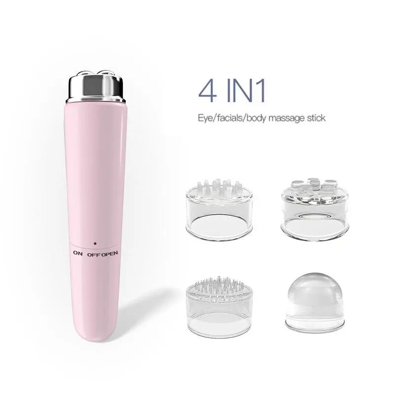 Mini Portable 4 Head Electric Eye Massager Facial Massage Device Pen Facials Great Vibration Lift Face Massage Stick