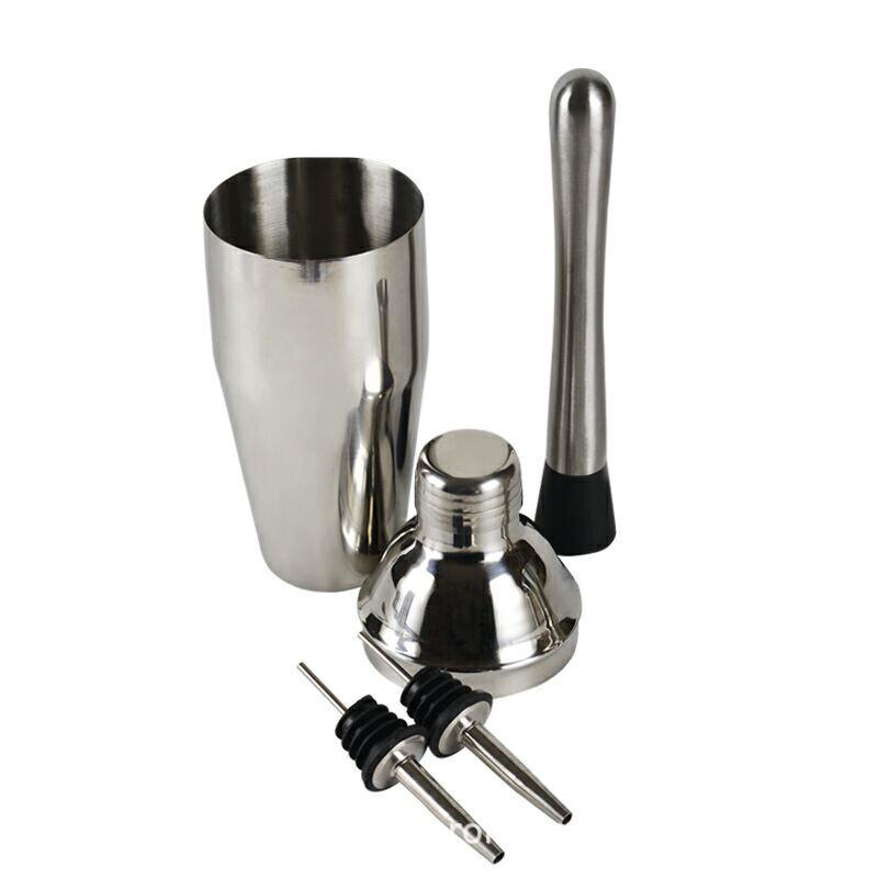 Cocktail stainless steel 6-piece set, cocktail mixer, bar utensils, shaker, and wine glasses 3