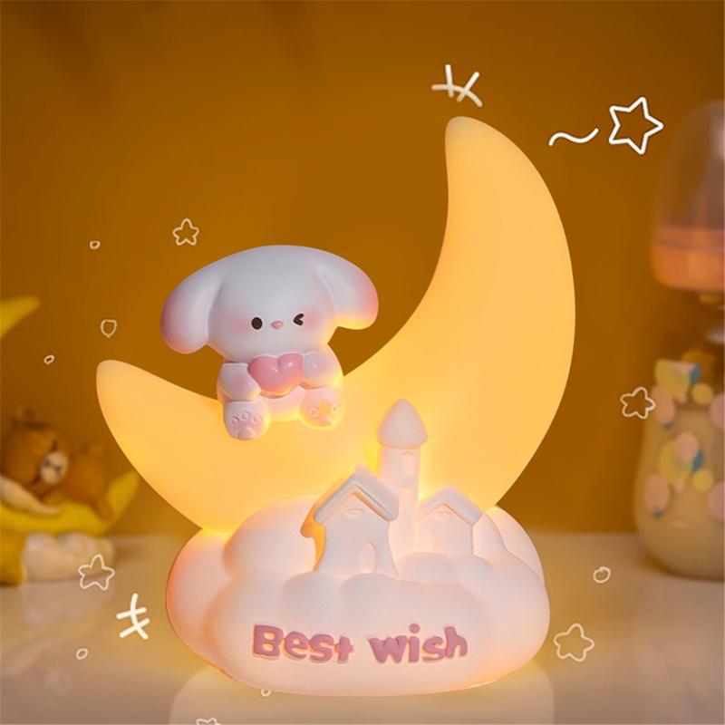 Đèn Ngủ Hình Chó Mặt Trăng, Thiết Kế Dễ Thương, Đèn Ngủ Hình Chó Ngôi Sao, Đèn Vinyl, Đèn Đầu Giường, Chạy Bằng Pin Có Nút Bấm, Đồ Trang Trí, Lý Tưởng Làm Quà Tặng Sinh Nhật 2