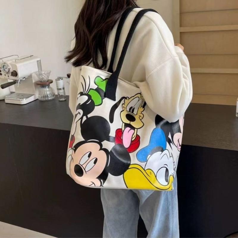 Product Introduction of New Mickey canvas bag schoolgirl large capacity cute cartoon goofy dog tote bag shoulder tote bag 16