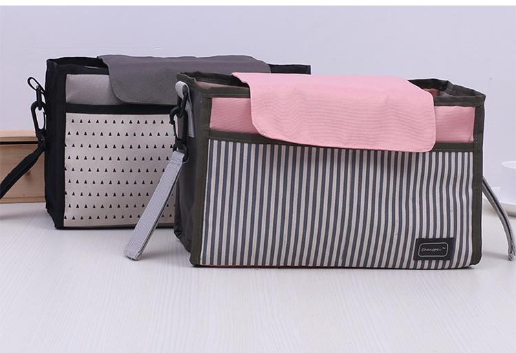 Product Introduction of Baby Stroller Hanging Bag Bottle Diaper Pants Large Capacity Storage Mommy Shoulder Bag 8