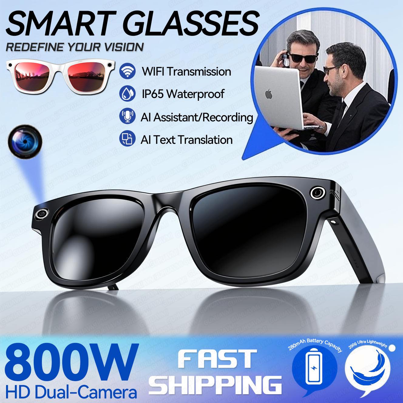 New Smart Glasses 800W HD Bluetooth Camera 1080P Video Recording Sunglassess Real-Time Translation AI Glasses Meeting and Travel - Image 2