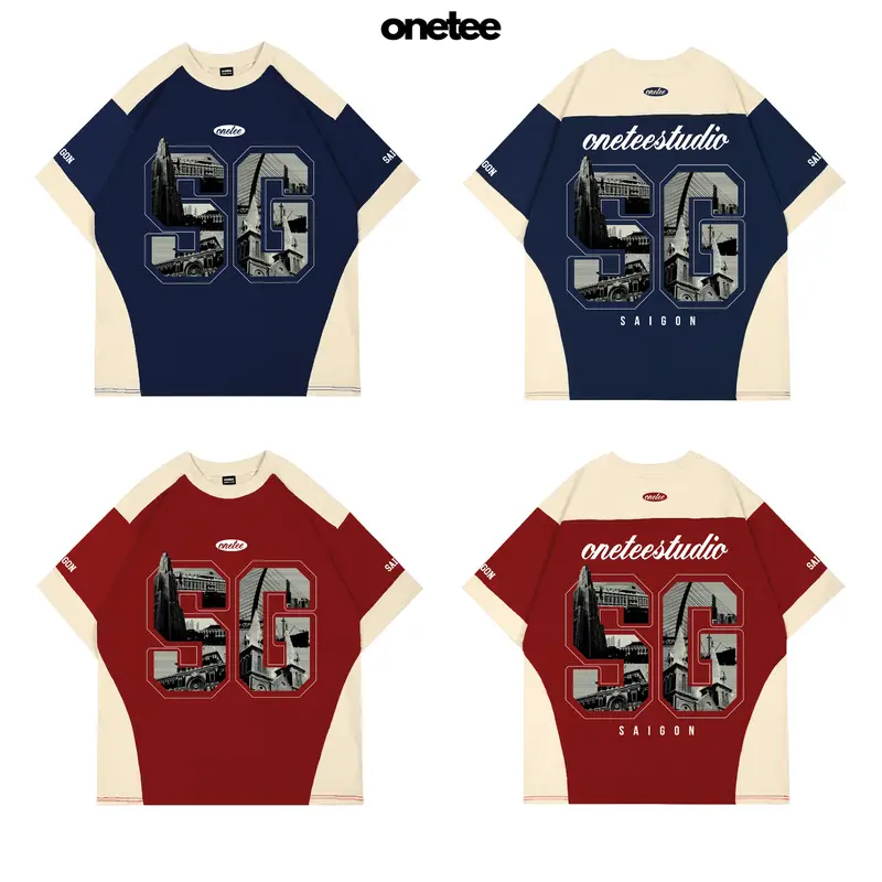 Áo Thun Phối Thể Thao Local Brand Unisex OneTee Phối SG Form Rộng Tay Lỡ Nam Nữ Cổ Tròn Top Menswear Women