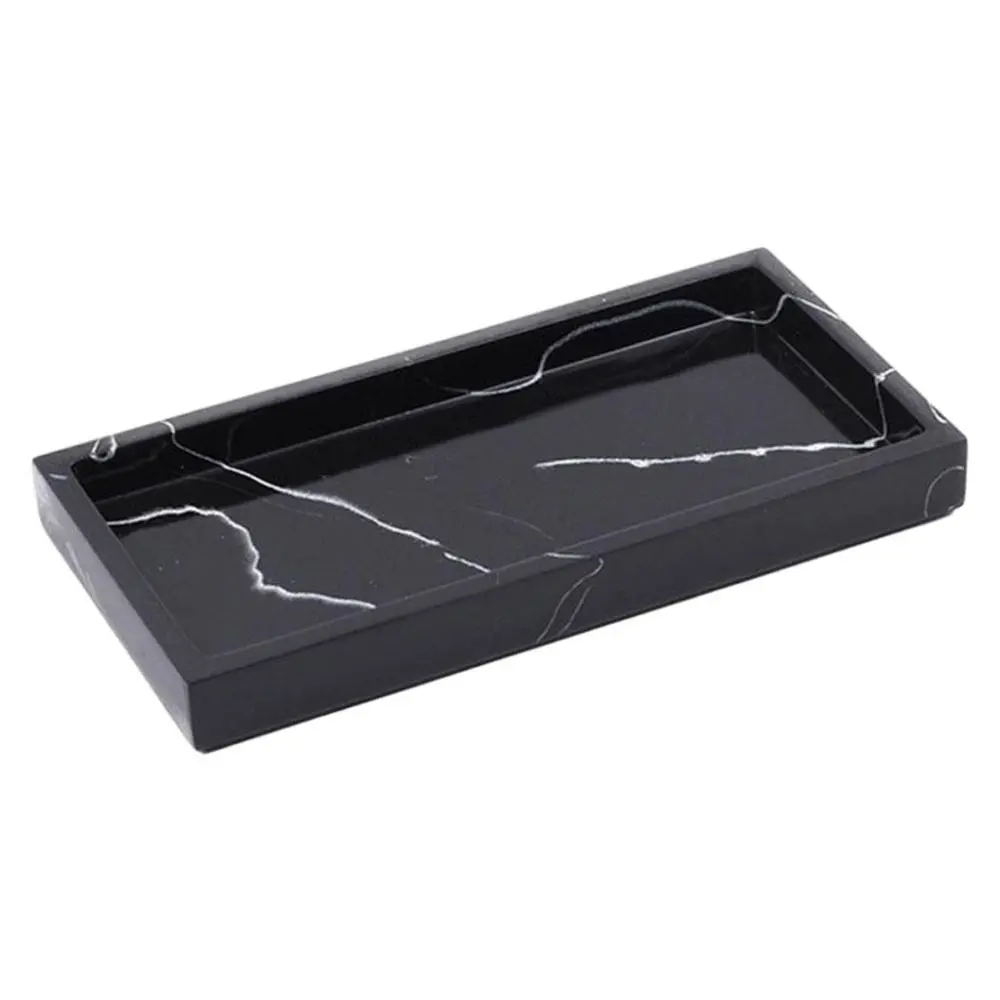 Resin Marble Storage Tray Toilet Vanity Tray Kitchen Dresser Jewelry Dish