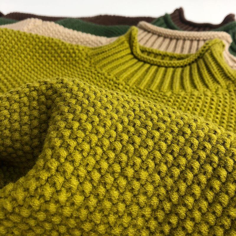 Product Introduction of Winter Kids Sweater Vintage Boys Knitwear Solid Turtleneck Girls Sweaters 4
