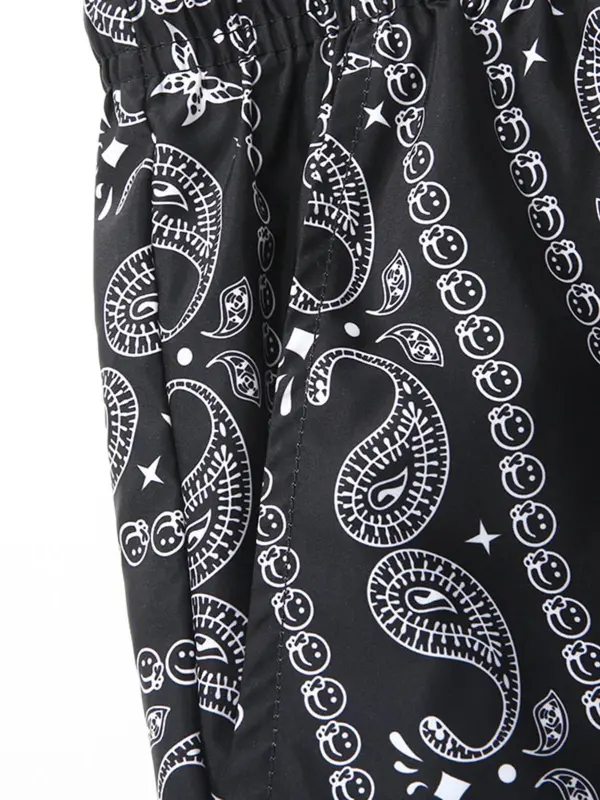 Men's Paisley Print Pocket Drawstring Waist Shorts, Regular Fit Casual Fashion Shorts for Summer, Men's Bottoms for Daily Wear 8
