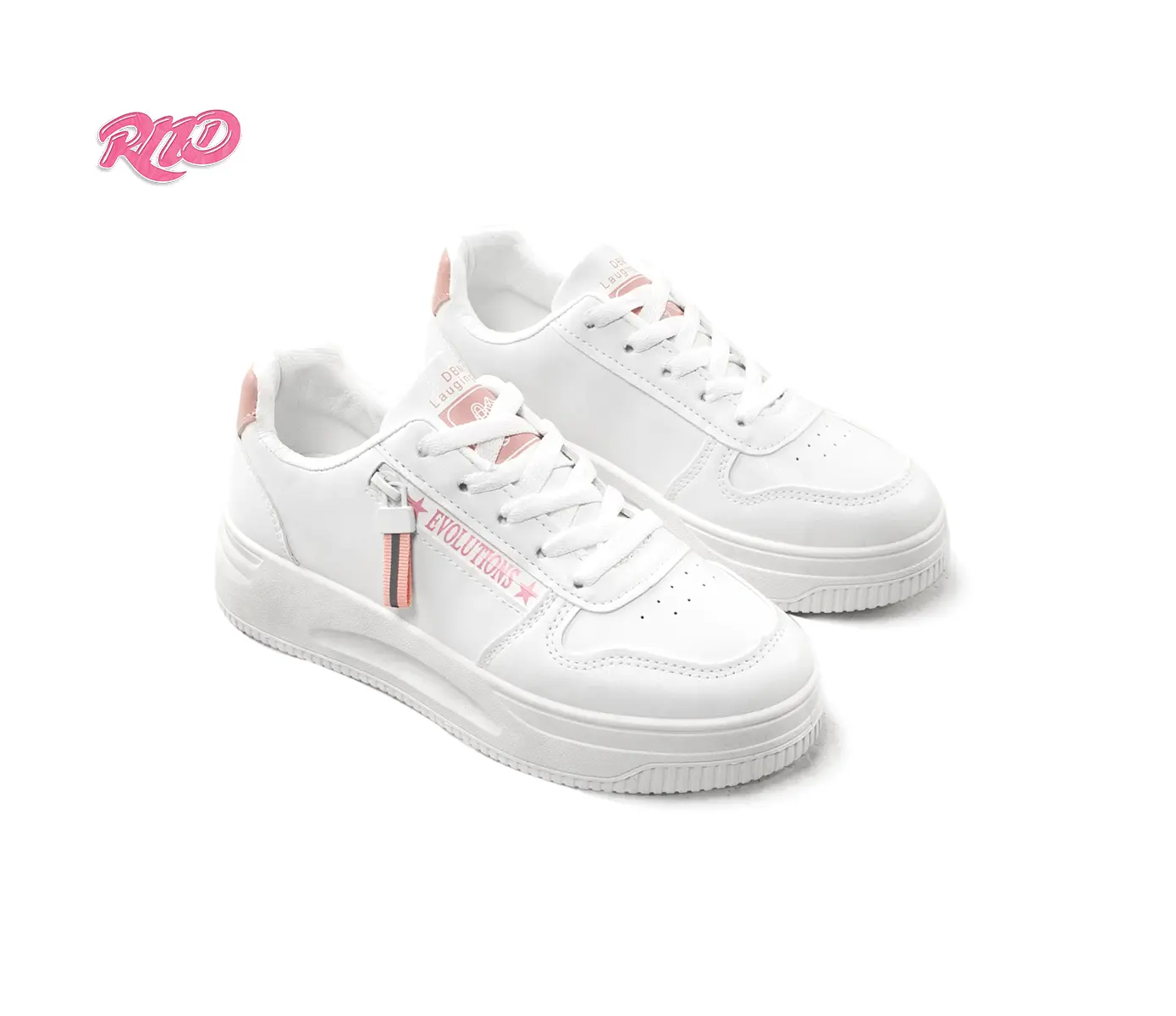RND Kara Sepatu Sneakers Wanita Kets Putih HItam Sport Shoes White Black