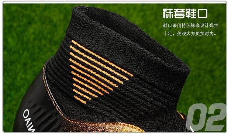 Product Introduction of Giày Futsal dành cho nam và nữ, giày bóng đá có gai dài đến mắt cá chân, giày cao cổ, giày thể thao trong nhà 27
