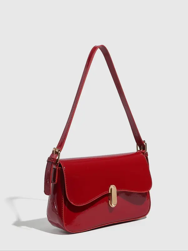 Women's Solid Color Shoulder Bag, Fashionable Underarm Bag for Daily Used, Casual Trendy Versatile High-quality Daily Commuting Bag 3