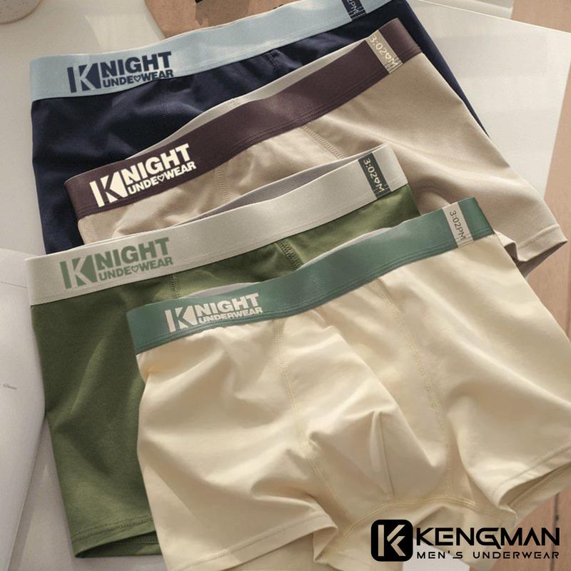 Sét 4 quần sịp nam boxer KENGMAN - KNIGHT cao cấp quần xì co dãn đàn hồi mềm mịn thoáng khí Menswear Quần Boxer Quần Lót Nam