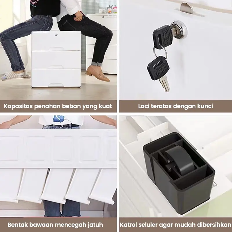 【7 Tingkat】Sakula Lemari Plastik Jumbo 7 Tingkat dengan Roda dan Garansi Lima Tahun - Furniture, Laci 3