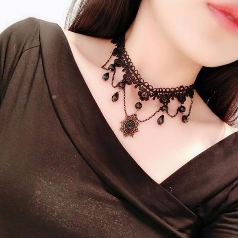 Product Introduction of Vòng Cổ Ren, Phong Cách Gothic Châu Âu Và Mỹ, Dây Chuyền Xương Đòn Vòng Cổ Nữ, Vòng Cổ Đơn Giản, Phụ Kiện Punk Màu Đen, Dây Đeo Cổ, Vòng Cổ 8
