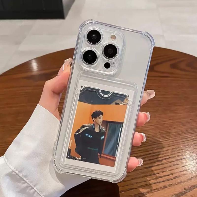 Product Introduction of TPU card - inserting phone case, suitable for Apple 16 Pro Max.It is a transparent anti - drop phone protective case for Apple 15, iPhone 13 and iPhone 14 5