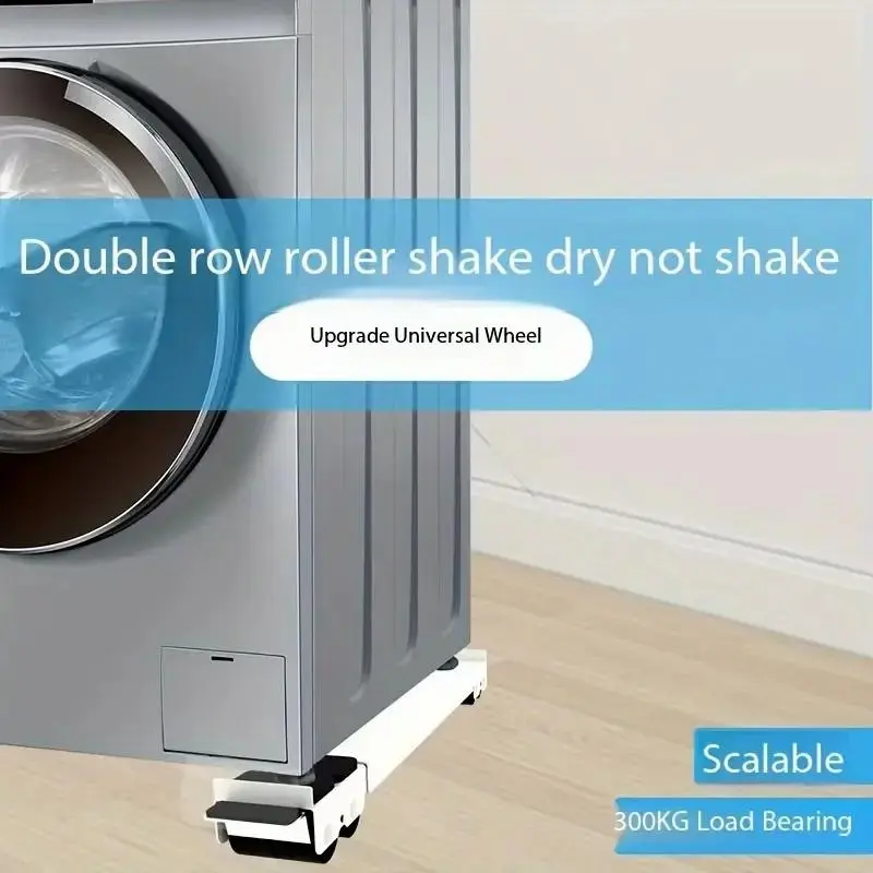 Stainless Steel Washing Machine Base, Durable Adjustable Length Anti-slip & Anti-rust Washing Machine Stand, Easy To Assemble Large Appliance Base 4