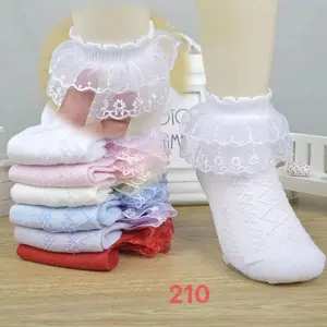 (1-12 Tahun) Kaos Kaki Renda Pesta Anak / Kaos Kaki Anak Perempuan Lace Socks Bayi Balita Umur 1 2 3 4 5 6 8 9 10 11 12 Kaos Kaki Sepatu Pesta Putih Biru Pink Kuning Merah Ungu