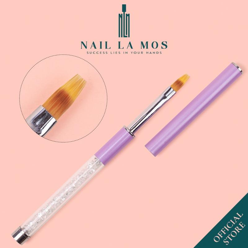 Cọ ombre cán đá sang chảnh - Cọ ombre đầu dẹt, lông thưa chuyên dụng cho dân làm móng