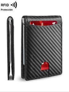 Cartera delgada para hombre con bloqueo RFID, portatarjetas elegante para uso diario y viajes, regalo perfecto para él
