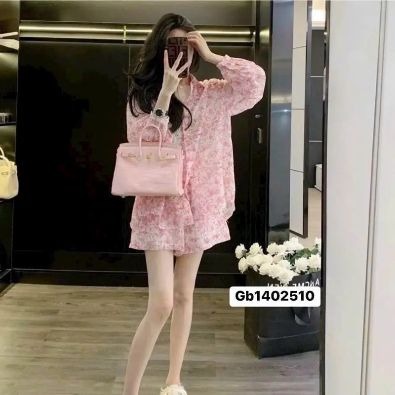 SÉT ĐÙI ÁO SƠ MI VOAN CAO CẤP Chất liệu : VOAN CÓ LÓT